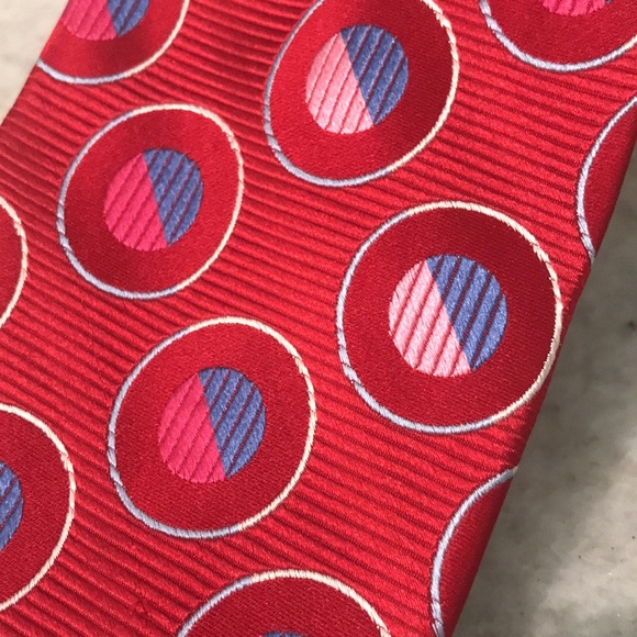 True Forum Designer Tie Mens Red Polka Dot Festival Funky Hipster Boho - Picture 2 of 7